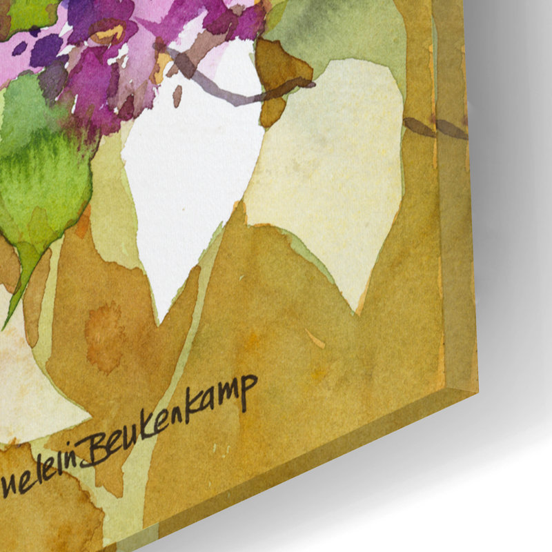 Art mural en verre épique «Spring Lilac» par Annelein Beukenkamp, H 12 po x l 16 po x P 0,13 po