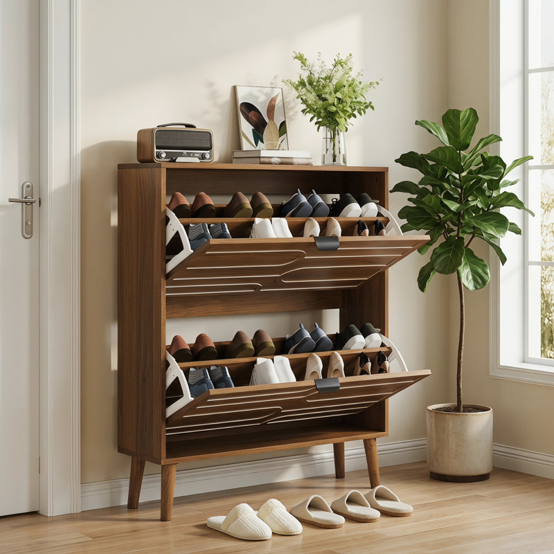 31.5”Wide Modern Freestanding Shoe Cabinet, 39.11" H x 31.5" W x 9.46" D