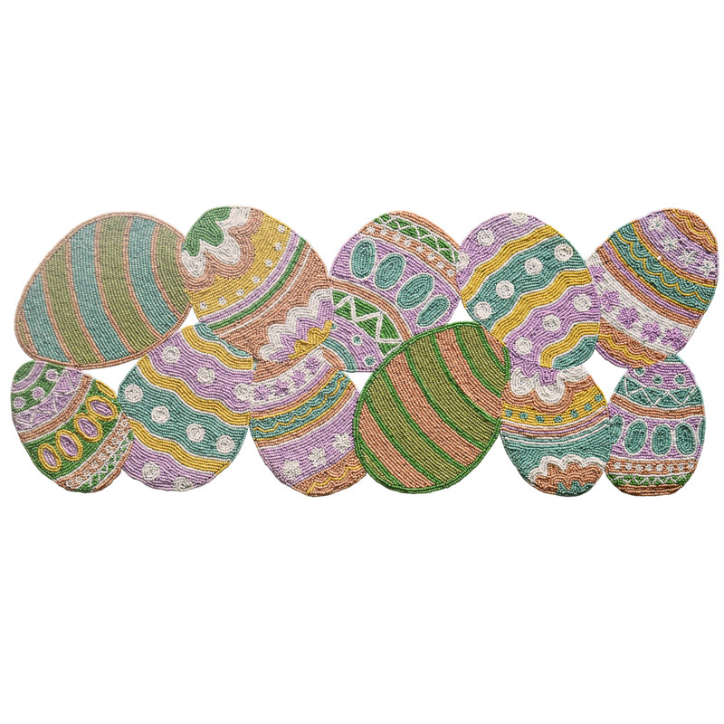 Elihu Easter Egg Beaded Table Runner