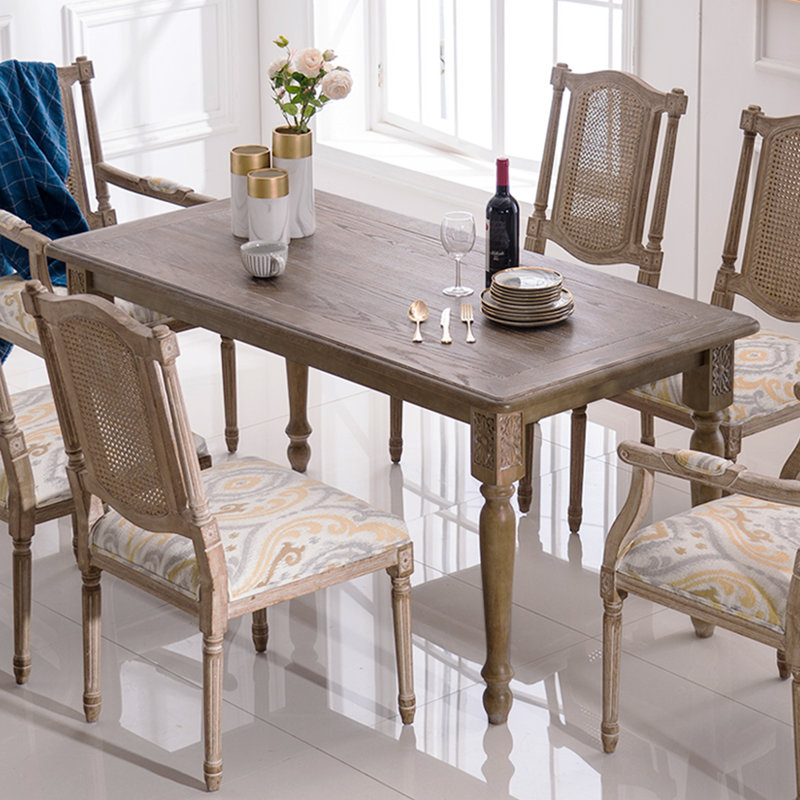 Brown Rectangle Solid Wood Dining Tables, 29.92"H x 55.12"L x 31.5"W
