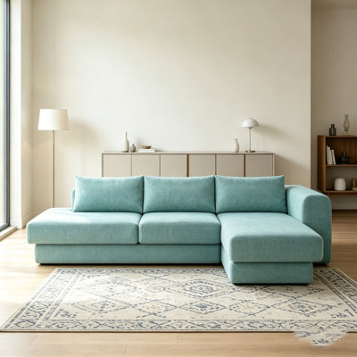 Canapé modulaire en L avec coussins double couche