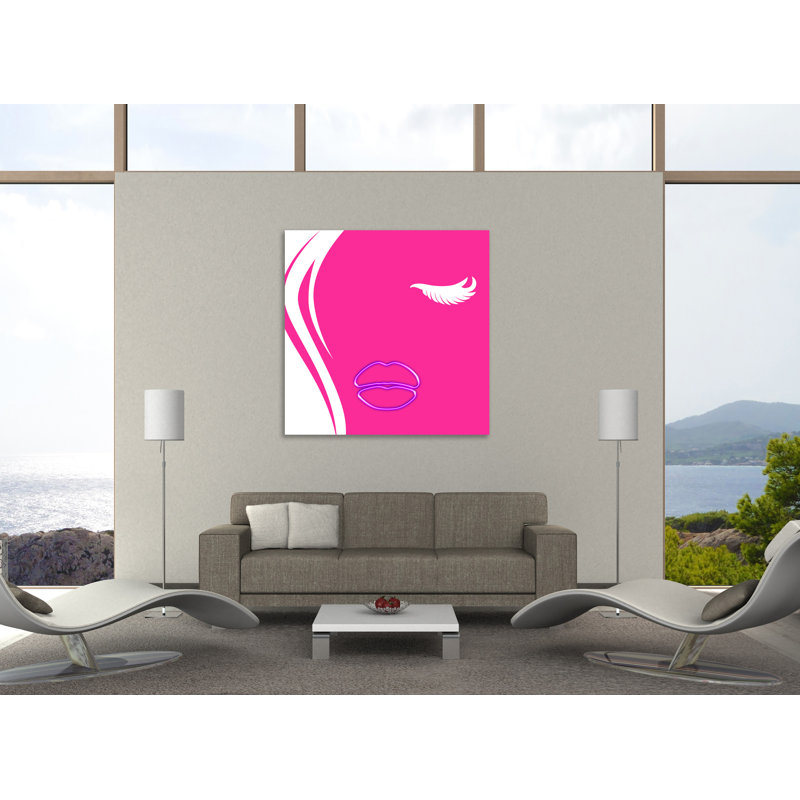 «Pink Face», toile tendue par Jace Gray, H 18 po x l 18 po x P 1,5 po