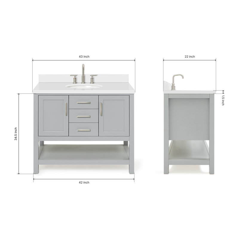 Bayhill 43'' W Single Vanity, Gray