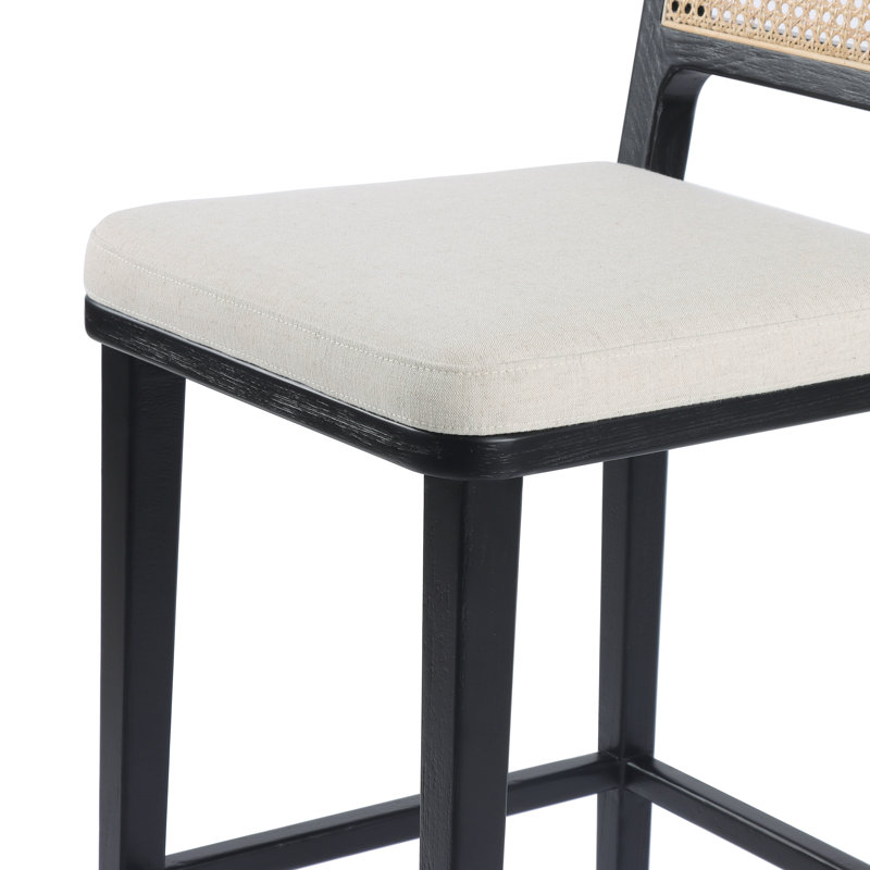 Townsend Veka Savile Flax/Brushed Ebony Bar Stool, Bar Stool (31” Seat Height)