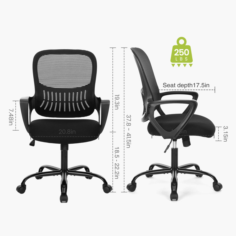 Ergonomic Mesh Task Chair(Set  Of 4), Black