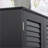 Cabinets Bathroom Storage Tall Narrow with Adjustable Shelves, 2 Cabinets &amp; Countertop, Black | Contemporary | P2 Grade MDF-698814005