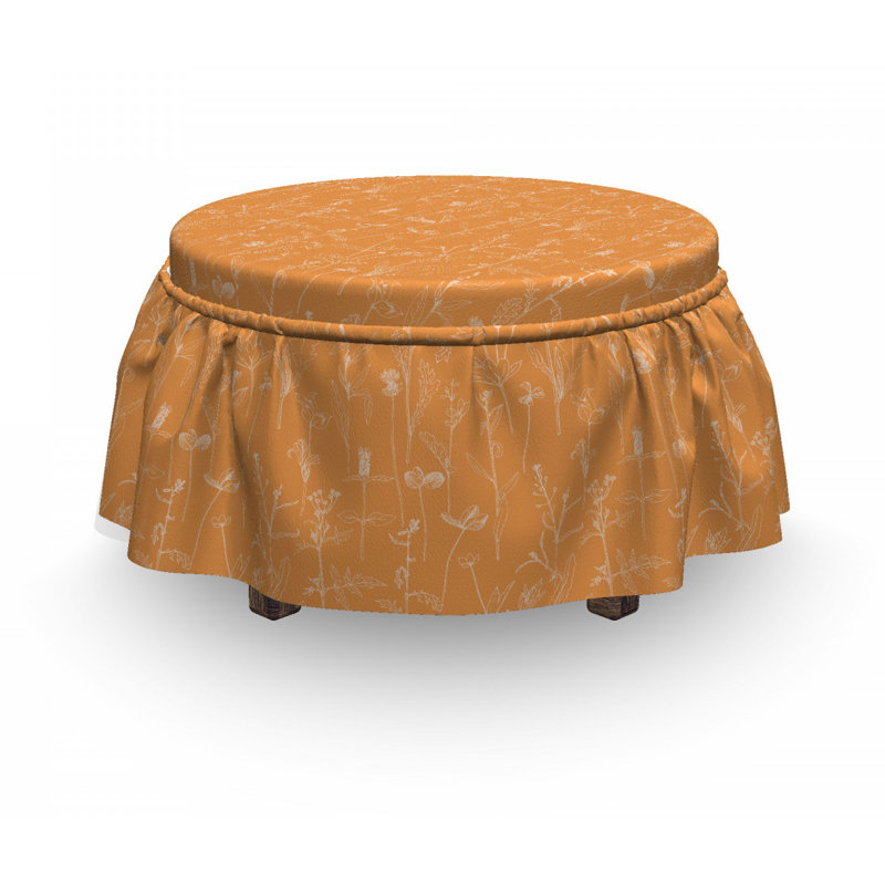 Housse pour repose-pieds feuilles de fleurs