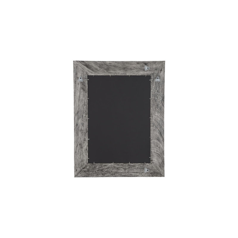 Geometry Wood Mirror, 46" H x 36" W x 2" D, Gray/Black