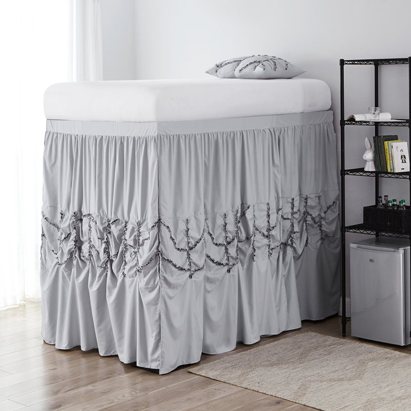 Alexandra Tailored Wrap Around Bed Skirt, Glacier Gray