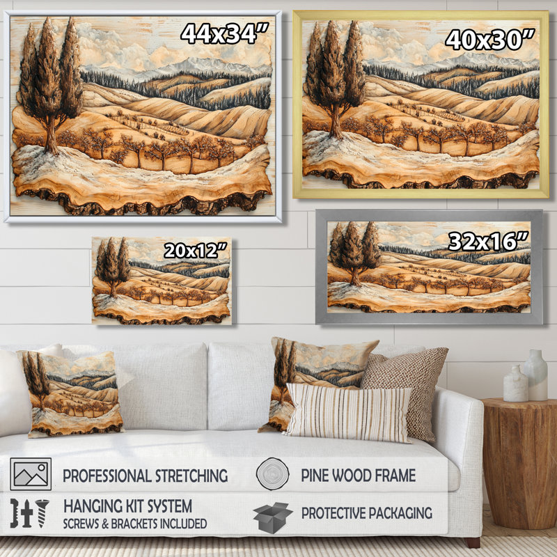 Dalke - vignoble, art mural, Noir, H 28 po x l 60 po, Impression encadrée flottante