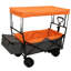 Chariot pliable de 480 lb avec auvent, poussette de chariot avec roues tout-terrain de 7 po, chariot pliable léger, grande capacité pour le camping, le magasinage, les sports et le jardin, orange avec moustiquaire