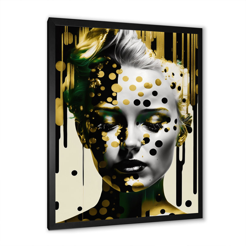 Impression sur toile «Transcendant Femelle Potrait IV - Modern Woman», L 24 po x H 32 po, Cadre photo noir