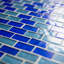 Carreau de piscine mosaïque en verre translucide à montage frontal en verre translucide 1 po x 2 po Landscape