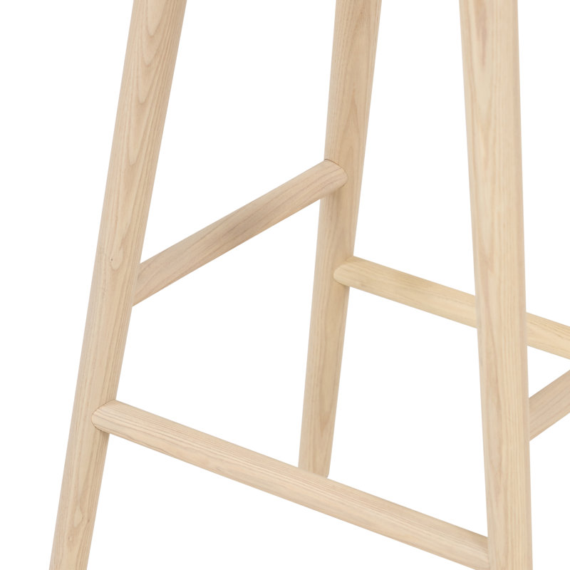 Union Wallis Belfast Solid Wood Stool, Counter Stool (26" Seat Height), Rayon/Viscose - Essence Natural/Light Parawood