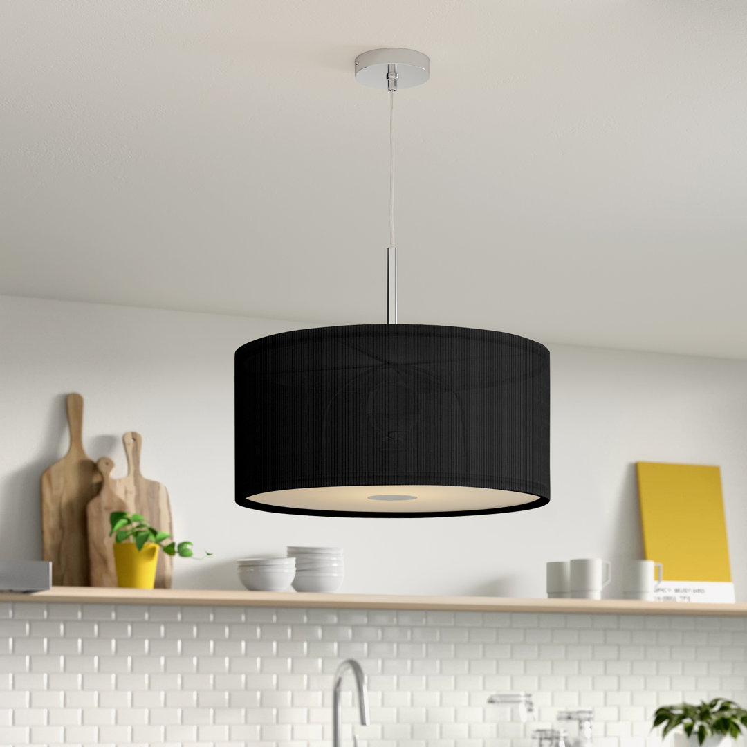 Kiera 3 - Light Polished Chrome Drum Pendant