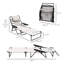 Chaise longue de bronzage, chaise de plage à 4 positions avec trous pour le visage et les accoudoirs