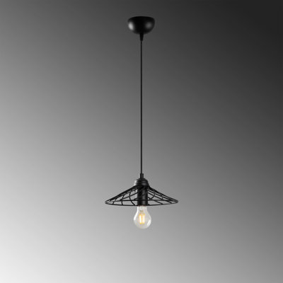 Elegant Black Metal Chandelier, 25 x 25 x 42.5 inches | 1 x E27 Socket (Max 40W) | Durable Metal Body & Cap, IP20 Rated | Perfect for Dining Room, Living Room, and Entryways | Modern Design & Stylish Illumination