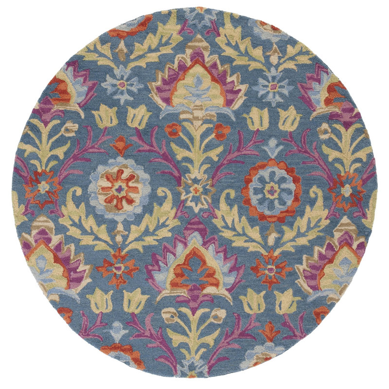 Talmo Hand Hooked Wool And Cotton Oriental Rug, Round 6'