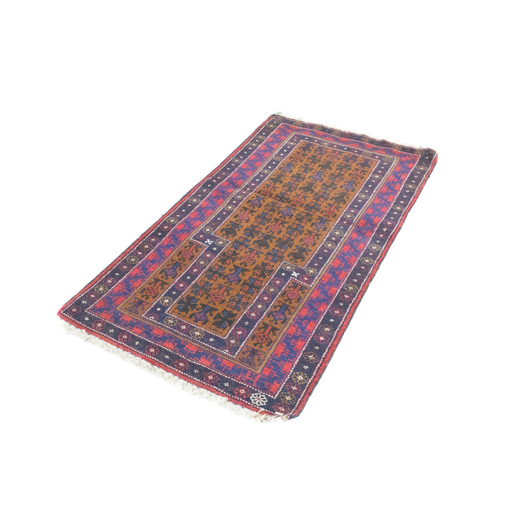 Hand Knotted Wool Purple/Brown Indoor/Outdoor Rug