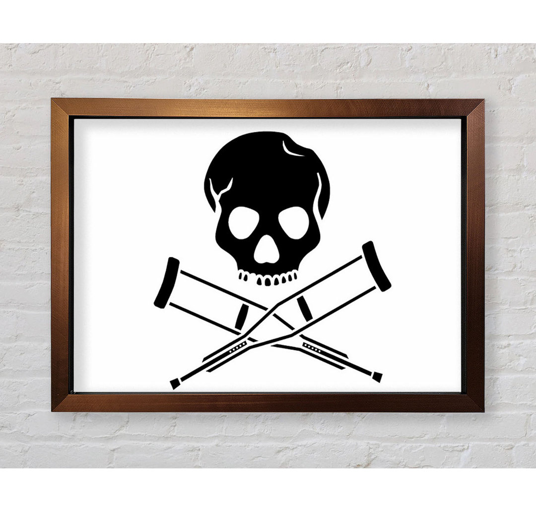 Jackass Skull N Bones B N W Gerahmter Druck