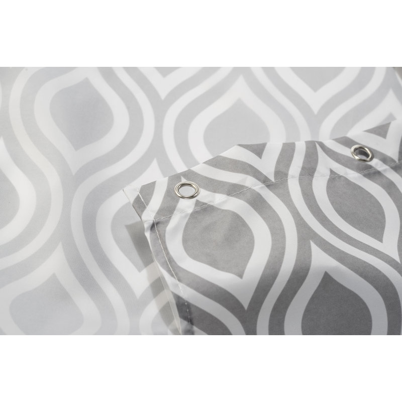 Medallion Textile Polyester Shower Curtain, Grey