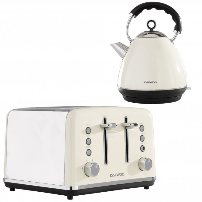 Daewoo KENSINGTON 1.5L Electric Tea Kettle, Cream
