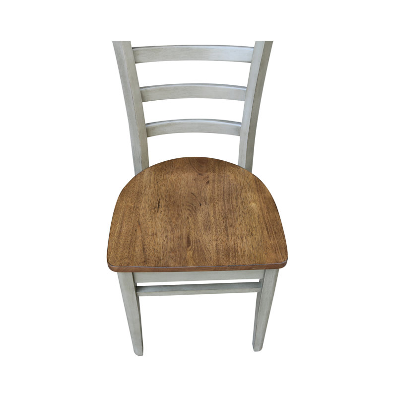 Alvery 17.7'' H Solid Wood Side Chair, Hickory/Stone