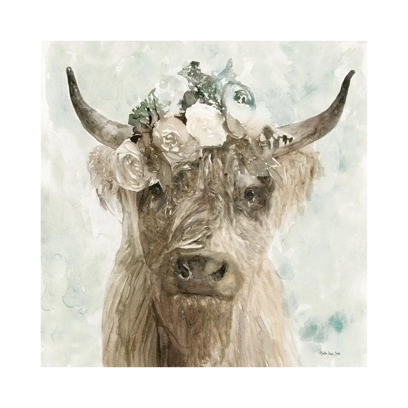 Cow And Crown II by Stellar Design Studio - Painting on Canvas, 66.04 cm H x 66.04 cm W x 1.91 cm D, Wrapped Canvas