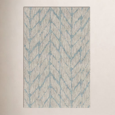 Isle Mist Aqua Chevron Rug