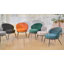 Fauteuil d'appoint en velours avec pieds en métal-1638903766
