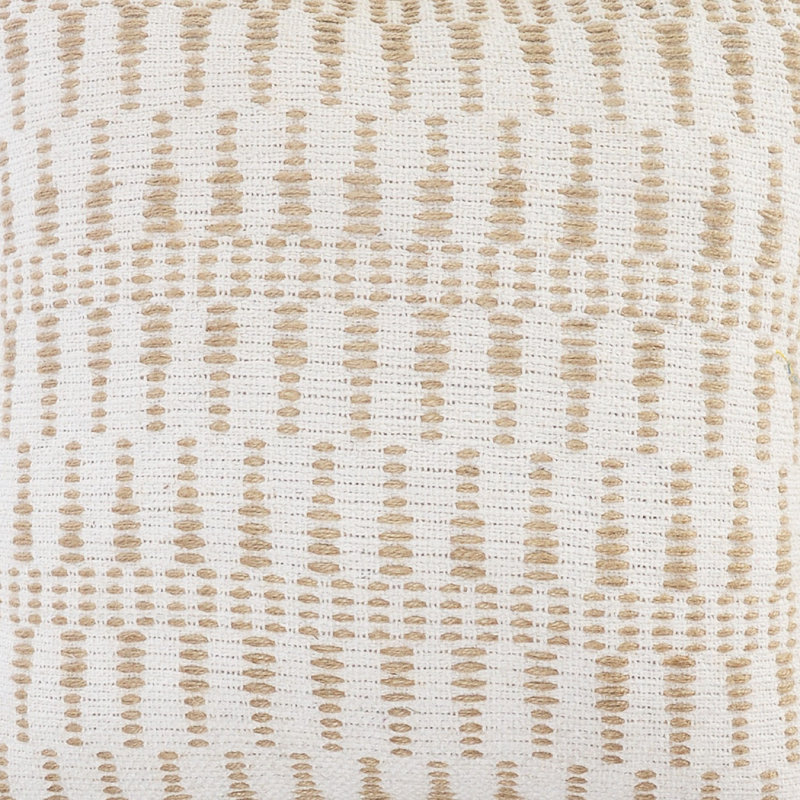 Baskin Modern Farmhouse Handmade Natural Cotton/Jute Throw Pillow Cover, Pillow Cover Only - No Insert