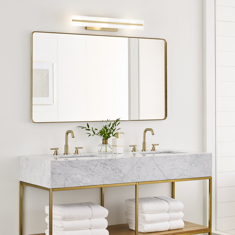 Vanity Light, 3, Satin Brass, 4.75"H x 29.88"W x 4.88"D
