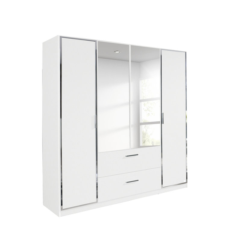 Marl 4 Door Wardrobe, White