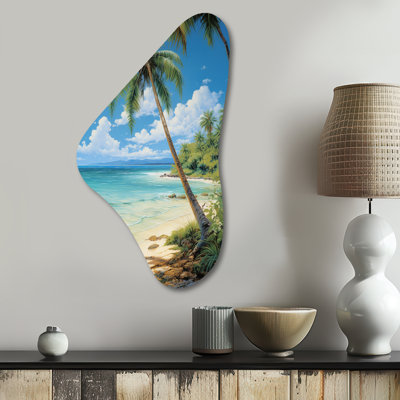 Rickert - Unique Shape Palms Metal Wall Art, Asymmetrical Metal Wall Sculpture Print