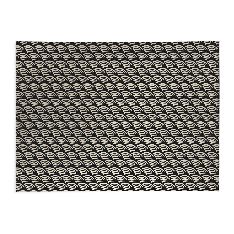 Diagonal Wave Low Profile Kitchen Mat, Midnight Charcoal, Rectangle 2' x 3'