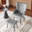 Fauteuil à oreilles et repose-pieds capitonnés-1653288150