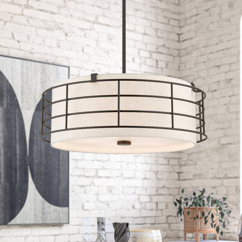 Lustre tambour à 5 lumières Niobrara, Bronze anglais