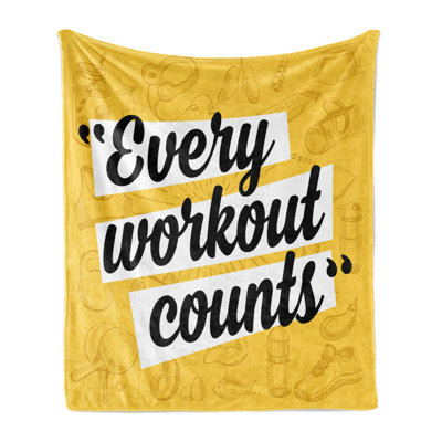 Ambesonne Fitness Fleece Throw Blanket 36899
