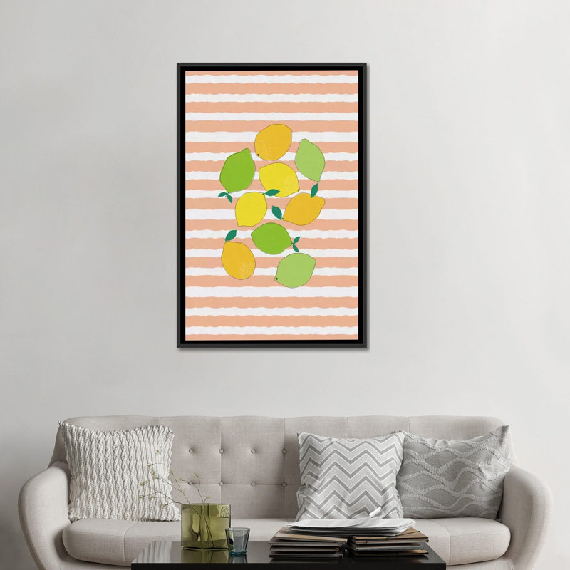 " Citrus Crowd " by Orara Studio, Black Framed Canvas, No Mat, 48" H x 32" W x 1.5" D