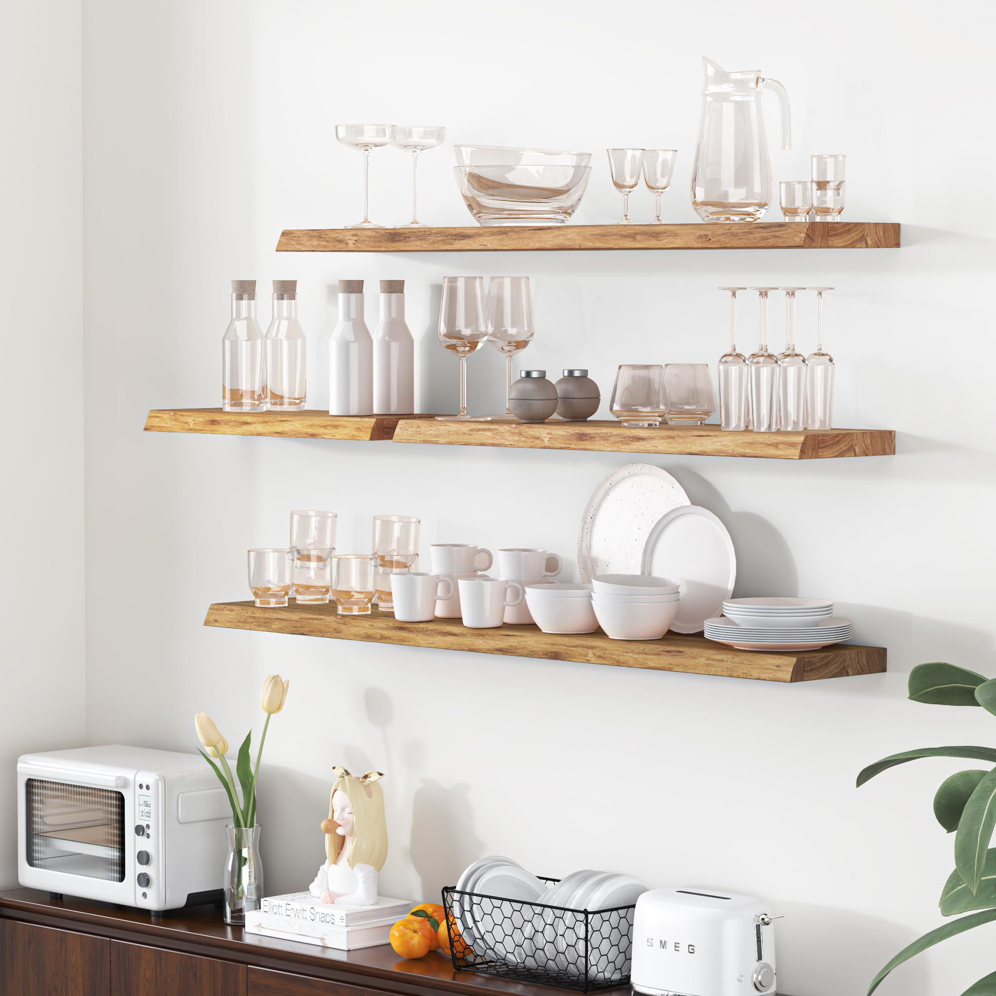 One Allium Way® Heavy Duty Floating Shelves - Rustic Reclaimed Wood