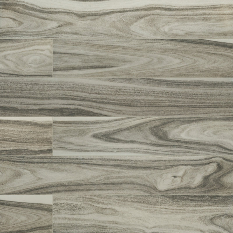 Lorento 8 in. x 48 in. Polished Porcelain Wood Look Floor and Wall Tile, Verdin