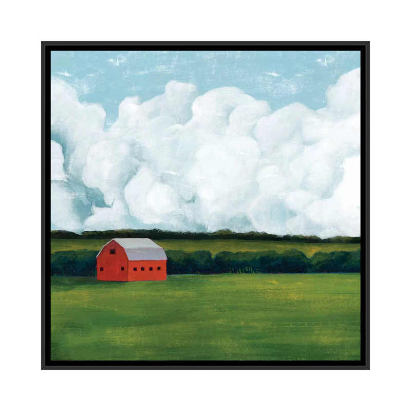 «Lone Barn I» par Grace Popp - reproduction d'art, Toile avec cadre noir, Pas de tapis, H 37 po x l 37 po x P 1,5 po