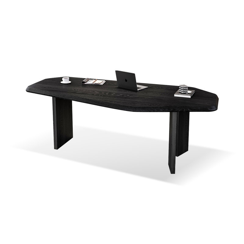Bureau en bois massif noir Free Form, H 29,53 po x l 62,99 po x P 31,5 po