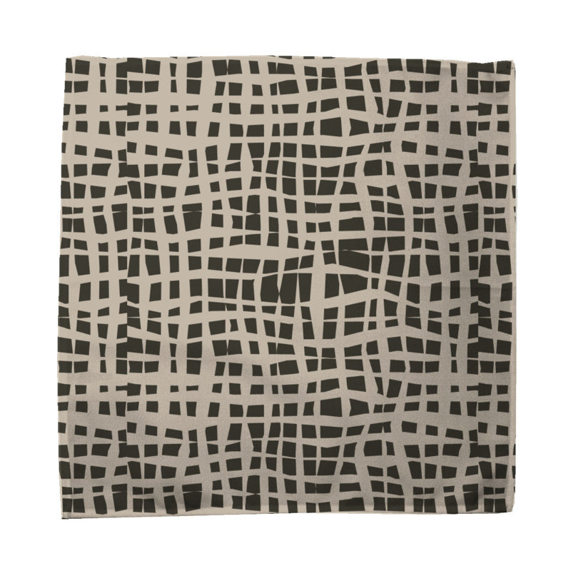 Cadie-Leigh Cotton Blend Abstract Square Napkin, Coal