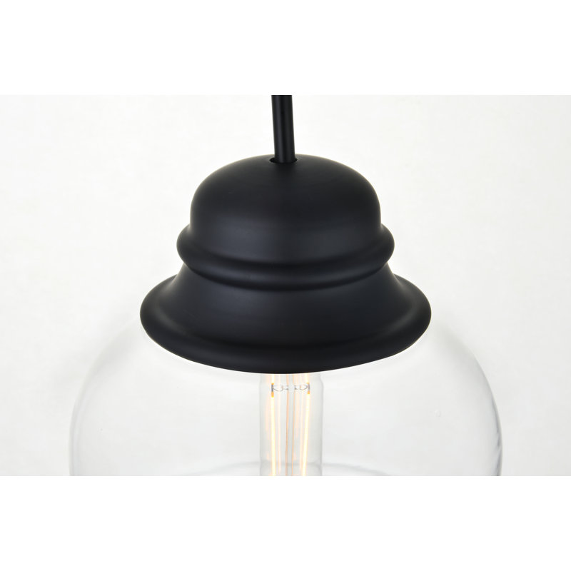 Hendina 1-Light Dimmable Dome Pendant , Black