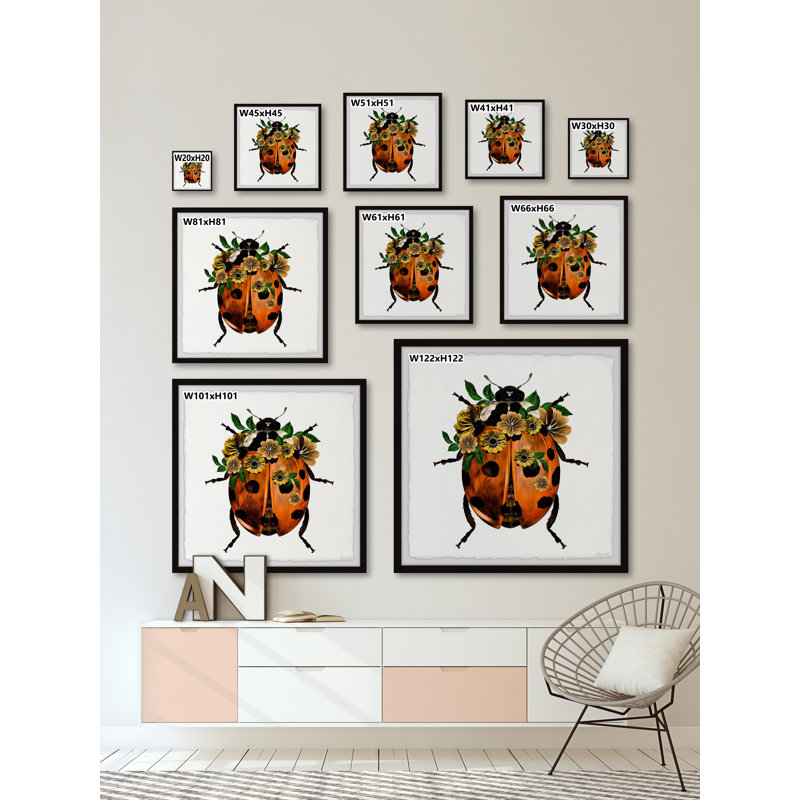 Sunflower Beetle - Single Picture Frame Print, 30cm H x 30cm W x 3.81cm D