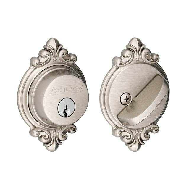 Single Cylinder Deadbolt with Brookshire Trim, Satin Nickel, Keyed Alike, Yes