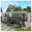 Remise de rangement extérieure en métal 10 x 14 pi avec trois portes verrouillables, remise de jardin en acier galvanisé durable pour l'équipement de jardin, de patio et de pelouse
