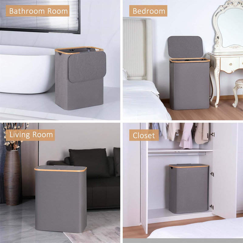 Bhargava Laundry Hamper with Handles, Grey