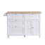 Ensemble d'îlot de cuisine avec rallonge et 2 tabourets en bois massif blanc Topmax